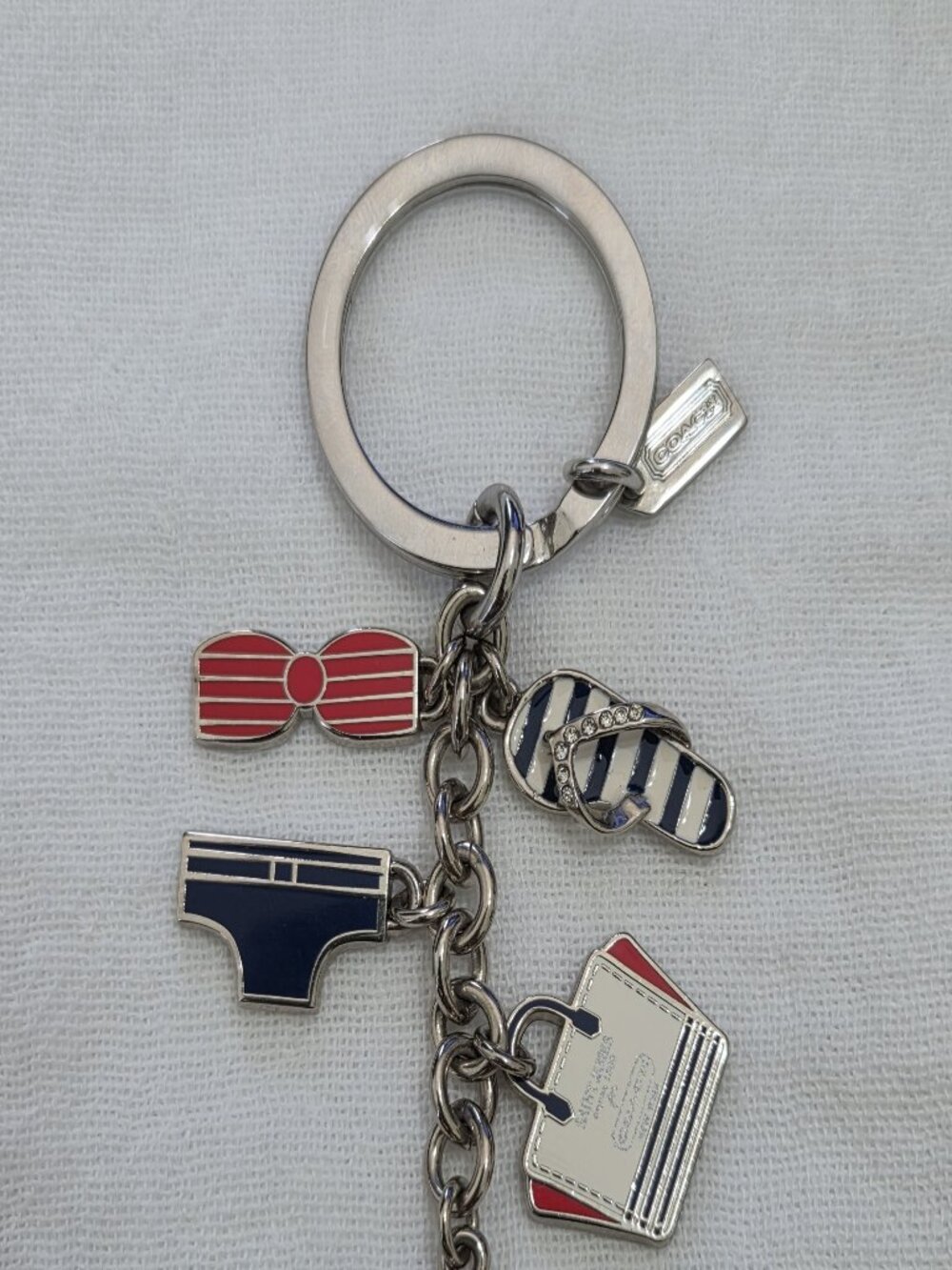 Coach Y2K St. James Multi Mix Nautical Keychain Purse Charm #64511 - EUC